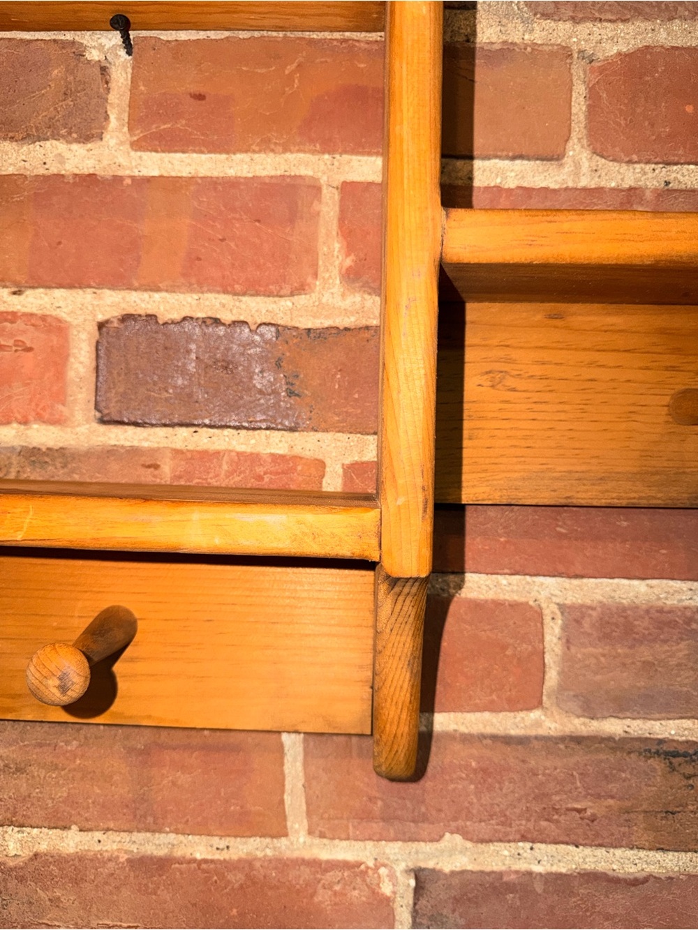3 Tier Wood Wall Shelves Curio Shadow Box Display Hooks Trinket Knick Knacks - Picture 5 of 13